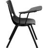 Flash Furniture HERCULES Series 661 lb. Capacity Black Ergonomic Shell Stack Chair with Black Frame and 16” Seat Height(Black)