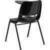 Flash Furniture HERCULES Series 661 lb. Capacity Black Ergonomic Shell Stack Chair with Black Frame and 16” Seat Height(Black)