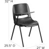 Flash Furniture HERCULES Series 661 lb. Capacity Black Ergonomic Shell Stack Chair with Black Frame and 16” Seat Height(Black)