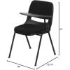 Flash Furniture HERCULES Series 661 lb. Capacity Black Ergonomic Shell Stack Chair with Black Frame and 16” Seat Height(Black Padded)