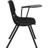 Flash Furniture HERCULES Series 661 lb. Capacity Black Ergonomic Shell Stack Chair with Black Frame and 16” Seat Height(Black Padded)