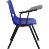 Flash Furniture HERCULES Series 661 lb. Capacity Black Ergonomic Shell Stack Chair with Black Frame and 16” Seat Height(Blue)