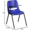 Flash Furniture HERCULES Series 661 lb. Capacity Black Ergonomic Shell Stack Chair with Black Frame and 16” Seat Height(Blue)