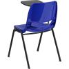 Flash Furniture HERCULES Series 661 lb. Capacity Black Ergonomic Shell Stack Chair with Black Frame and 16” Seat Height(Blue)