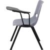 Flash Furniture HERCULES Series 661 lb. Capacity Black Ergonomic Shell Stack Chair with Black Frame and 16” Seat Height(Grey)
