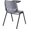 Flash Furniture HERCULES Series 661 lb. Capacity Black Ergonomic Shell Stack Chair with Black Frame and 16” Seat Height(Grey)