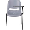 Flash Furniture HERCULES Series 661 lb. Capacity Black Ergonomic Shell Stack Chair with Black Frame and 16” Seat Height(Grey)