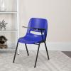 Flash Furniture HERCULES Series 661 lb. Capacity Black Ergonomic Shell Stack Chair with Black Frame and 16” Seat Height(Navy Plastic/Black Frame)