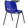 Flash Furniture HERCULES Series 661 lb. Capacity Black Ergonomic Shell Stack Chair with Black Frame and 16” Seat Height(Navy Plastic/Black Frame)