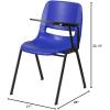 Flash Furniture HERCULES Series 661 lb. Capacity Black Ergonomic Shell Stack Chair with Black Frame and 16” Seat Height(Navy Plastic/Black Frame)