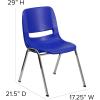 Flash Furniture HERCULES Series 661 lb. Capacity Black Ergonomic Shell Stack Chair with Black Frame and 16” Seat Height(Navy Plastic/Chrome Frame)