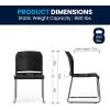 Flash Furniture HERCULES Series 880 lb. Capacity Yellow Full Back Contoured Stack Chair with Gray Powder Coated Sled Base(Black)