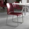 Flash Furniture HERCULES Series 880 lb. Capacity Yellow Full Back Contoured Stack Chair with Gray Powder Coated Sled Base(Burgundy)