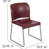 Flash Furniture HERCULES Series 880 lb. Capacity Yellow Full Back Contoured Stack Chair with Gray Powder Coated Sled Base(Burgundy)