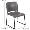 Flash Furniture HERCULES Series 880 lb. Capacity Yellow Full Back Contoured Stack Chair with Gray Powder Coated Sled Base(Grey)