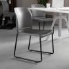 Flash Furniture HERCULES Series 880 lb. Capacity Yellow Full Back Contoured Stack Chair with Gray Powder Coated Sled Base(Grey)