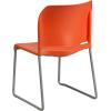 Flash Furniture HERCULES Series 880 lb. Capacity Yellow Full Back Contoured Stack Chair with Gray Powder Coated Sled Base(Orange)