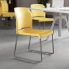 Flash Furniture HERCULES Series 880 lb. Capacity Yellow Full Back Contoured Stack Chair with Gray Powder Coated Sled Base(Yellow)