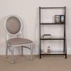 Flash Furniture HERCULES Series 900 lb. Capacity King Louis Chair with Tufted Back, Black Vinyl Seat and Black Frame(Taupe Vinyl/Silver Frame)