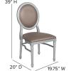 Flash Furniture HERCULES Series 900 lb. Capacity King Louis Chair with Tufted Back, Black Vinyl Seat and Black Frame(Taupe Vinyl/Silver Frame)