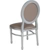 Flash Furniture HERCULES Series 900 lb. Capacity King Louis Chair with Tufted Back, Black Vinyl Seat and Black Frame(Taupe Vinyl/Silver Frame)