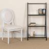 Flash Furniture HERCULES Series 900 lb. Capacity King Louis Chair with Tufted Back, Black Vinyl Seat and Black Frame(White Vinyl/White Frame)
