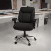 Flash Furniture HERCULES Series Big & Tall 400 lb. Rated Black LeatherSoft Deep Tufted Ergonomic Task Office Chair with Adjustable Arms(Black Fabric)