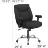 Flash Furniture HERCULES Series Big & Tall 400 lb. Rated Black LeatherSoft Deep Tufted Ergonomic Task Office Chair with Adjustable Arms(Black Fabric)