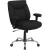 Flash Furniture HERCULES Series Big & Tall 400 lb. Rated Black LeatherSoft Deep Tufted Ergonomic Task Office Chair with Adjustable Arms(Black Fabric)