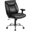 Flash Furniture HERCULES Series Big & Tall 400 lb. Rated Black LeatherSoft Deep Tufted Ergonomic Task Office Chair with Adjustable Arms(Black Leathersoft)