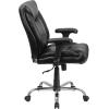 Flash Furniture HERCULES Series Big & Tall 400 lb. Rated Black LeatherSoft Deep Tufted Ergonomic Task Office Chair with Adjustable Arms(Black Leathersoft)