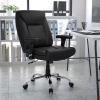 Flash Furniture HERCULES Series Big & Tall 400 lb. Rated Black LeatherSoft Deep Tufted Ergonomic Task Office Chair with Adjustable Arms(Black Leathersoft)