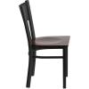 Flash Furniture HERCULES Series Black Grid Back Metal Restaurant Chair – Walnut Wood Seat(Walnut Wood Seat/Black Metal Frame)