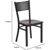 Flash Furniture HERCULES Series Black Grid Back Metal Restaurant Chair – Walnut Wood Seat(Walnut Wood Seat/Black Metal Frame)