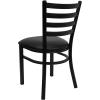 Flash Furniture HERCULES Series Black Ladder Back Metal Restaurant Chair – Black Vinyl Seat(Black Vinyl)
