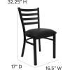 Flash Furniture HERCULES Series Black Ladder Back Metal Restaurant Chair – Black Vinyl Seat(Black Vinyl)
