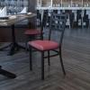 Flash Furniture HERCULES Series Black Ladder Back Metal Restaurant Chair – Black Vinyl Seat(Black;Burgundy)