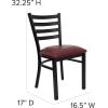 Flash Furniture HERCULES Series Black Ladder Back Metal Restaurant Chair – Black Vinyl Seat(Black;Burgundy)