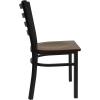 Flash Furniture HERCULES Series Black Ladder Back Metal Restaurant Chair – Black Vinyl Seat(Mahogany Wood)