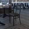 Flash Furniture HERCULES Series Black Ladder Back Metal Restaurant Chair – Black Vinyl Seat(black)