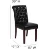 Flash Furniture HERCULES Series Black LeatherSoft Parsons Chair with Rolled Back, Accent Nail Trim and Walnut Finish(Black Leathersoft)