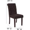 Flash Furniture HERCULES Series Black LeatherSoft Parsons Chair with Rolled Back, Accent Nail Trim and Walnut Finish(Brown Fabric)
