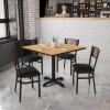 Flash Furniture HERCULES Series Black Slat Back Metal Restaurant Chair – Walnut Wood Back, Black Vinyl Seat(Walnut Wood Back/Black Vinyl Seat/Black Metal Frame)