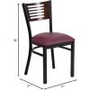 Flash Furniture HERCULES Series Black Slat Back Metal Restaurant Chair – Walnut Wood Back, Black Vinyl Seat(Walnut Wood Back/Burgundy Vinyl Seat/Black Metal Frame)