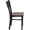 Flash Furniture HERCULES Series Black Slat Back Metal Restaurant Chair – Walnut Wood Back, Black Vinyl Seat(Walnut Wood Back/Walnut Wood Seat/Black Metal Frame)