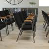 Flash Furniture HERCULES Series Church Chair – Gray Fabric – Stackable – 21″W – Wood Accented Arms – Silver Vein Frame(Black Fabric/Silver Vein Frame)