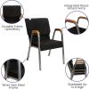 Flash Furniture HERCULES Series Church Chair – Gray Fabric – Stackable – 21″W – Wood Accented Arms – Silver Vein Frame(Black Fabric/Silver Vein Frame)