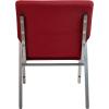 Flash Furniture HERCULES Series Church Chair – Gray Fabric – Stackable – 21″W – Wood Accented Arms – Silver Vein Frame(Burgundy Fabric/Silver Vein Frame)