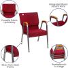 Flash Furniture HERCULES Series Church Chair – Gray Fabric – Stackable – 21″W – Wood Accented Arms – Silver Vein Frame(Burgundy Fabric/Silver Vein Frame)