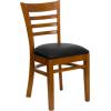 Flash Furniture HERCULES Series Ladder Back Mahogany Wood Restaurant Chair – Burgundy Vinyl Seat(Black Vinyl Seat/Cherry Wood Frame)